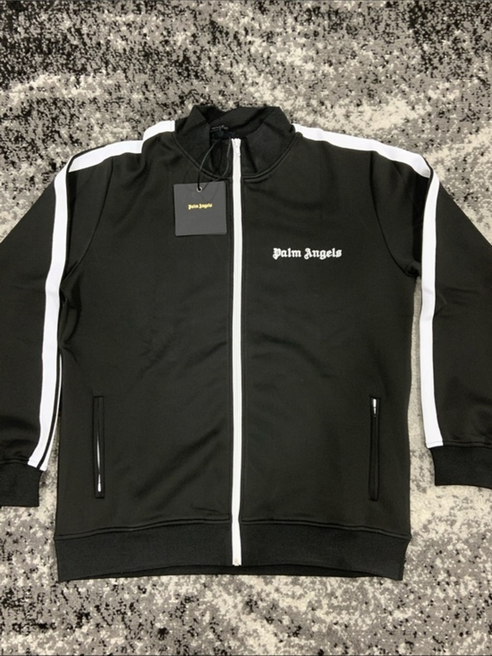 Palm Angels Classic Logo Striped Tracksuit Jacket Black for Mens Size Large